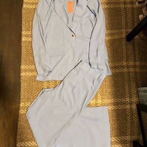 Elegant Light Blue Blazer and Pants Set / light blue suit set